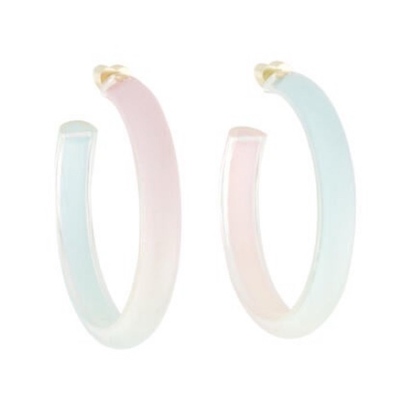 Alison Lou Elegant Pastel Hoop Earrings